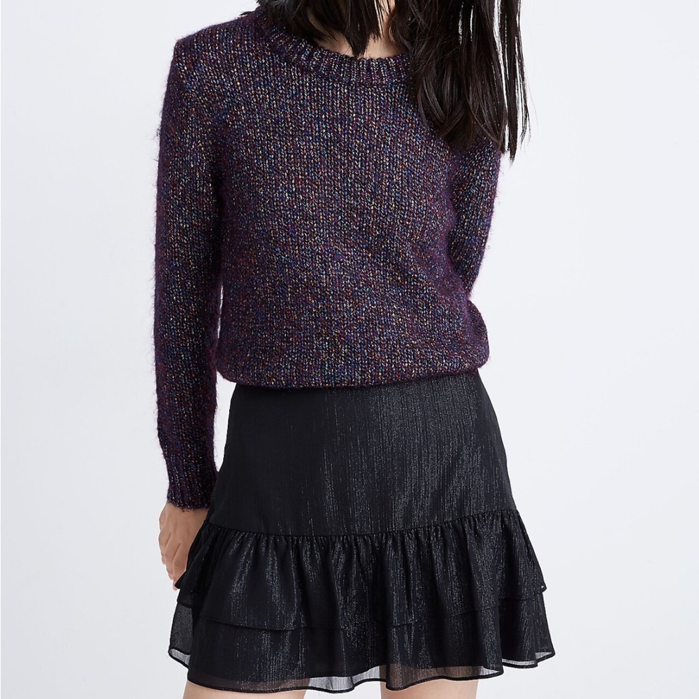 Madewell Shimmer Ruffle-Hem Mini Skirt